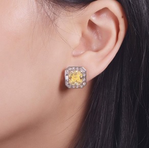 Fancy intense diamond earrings