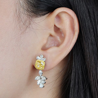 fancy lights yellow diamond earrings